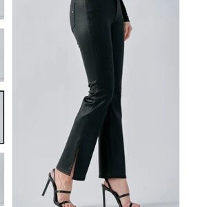 Hidden Jeans Black Coated Bootcut with Side Slits Size 25